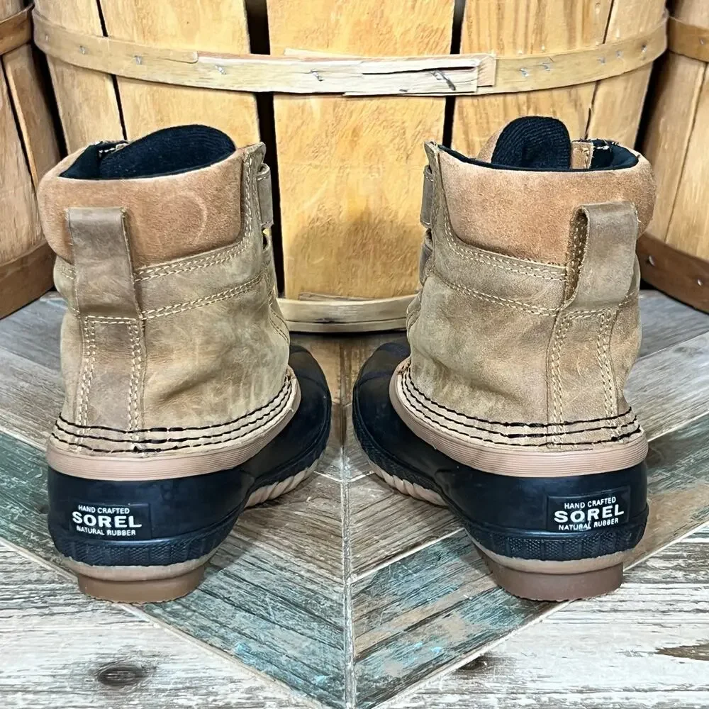 Sorel Cheyanne II Strap Leather Hook & Loop Winter Waterproof Boots Boys Size 11